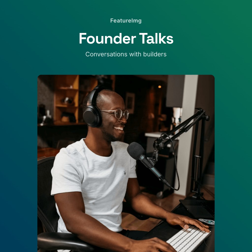Interview podcast cover example with a show title and host-focused visual area