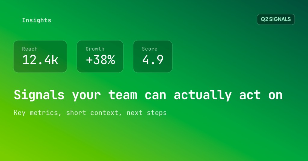 Twitter data point image example with one large metric and a short headline
