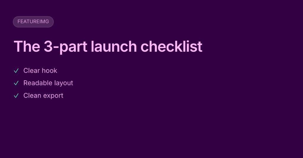 Twitter framework image example with a short checklist layout