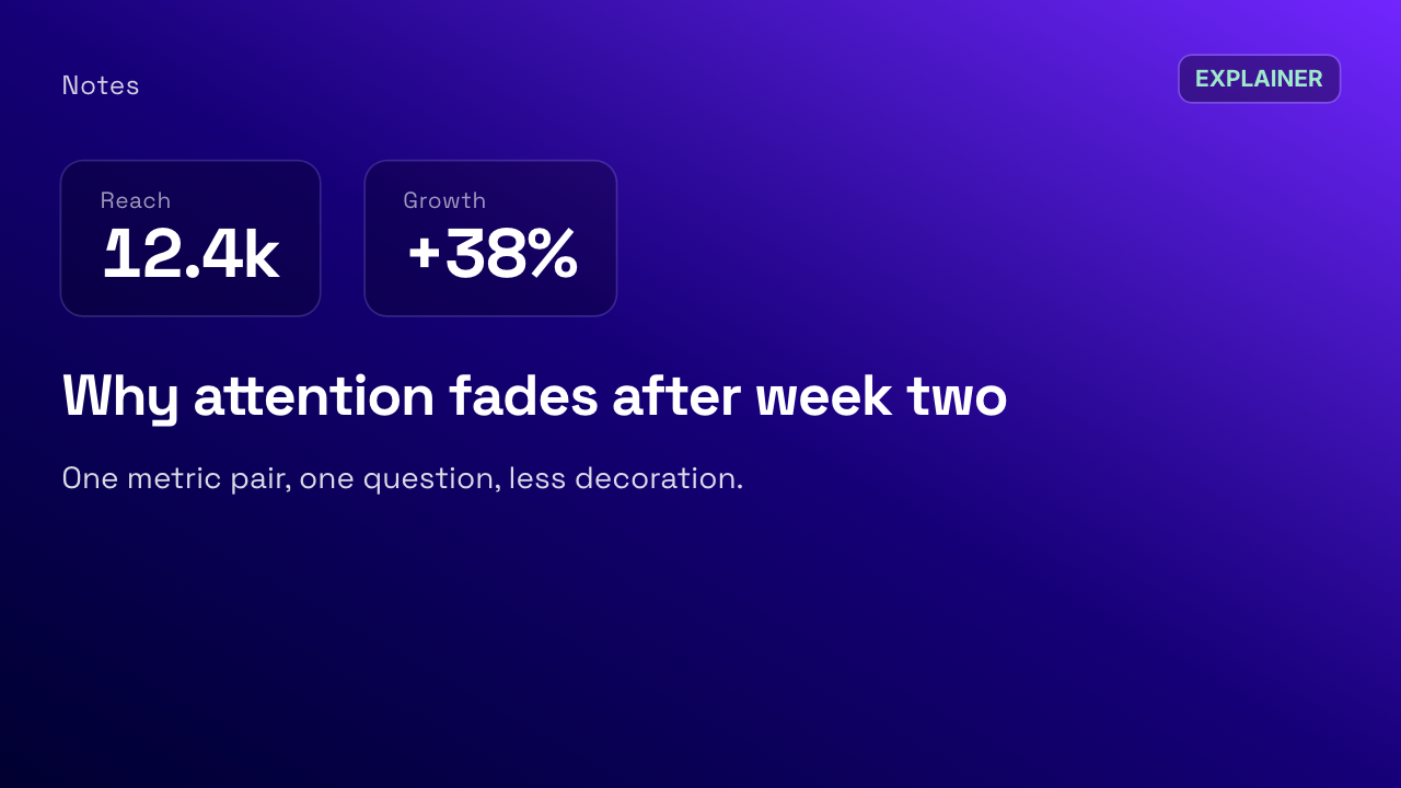 YouTube education thumbnail from the Data Report template with two large metrics and a short explainer headline