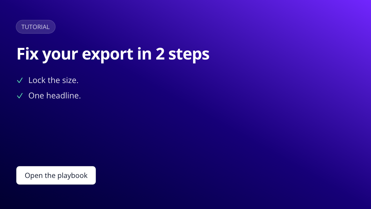 YouTube tutorial thumbnail from the Tutorial Card template with a short title and two checklist steps