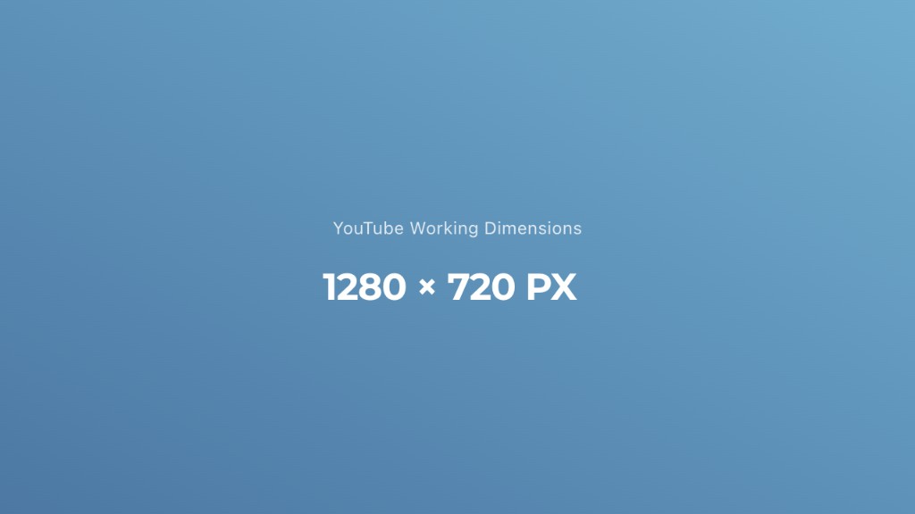 YouTube thumbnail working dimensions diagram showing a 1280 by 720 pixel canvas