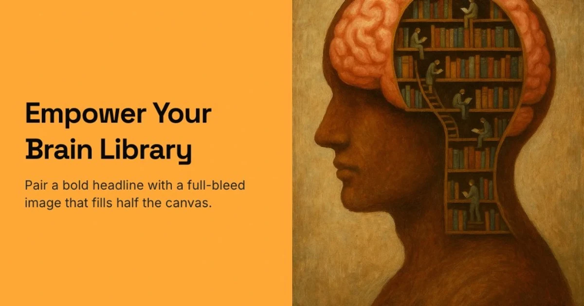 Full Image Split template preview for Visual-first covers with a full-bleed image split