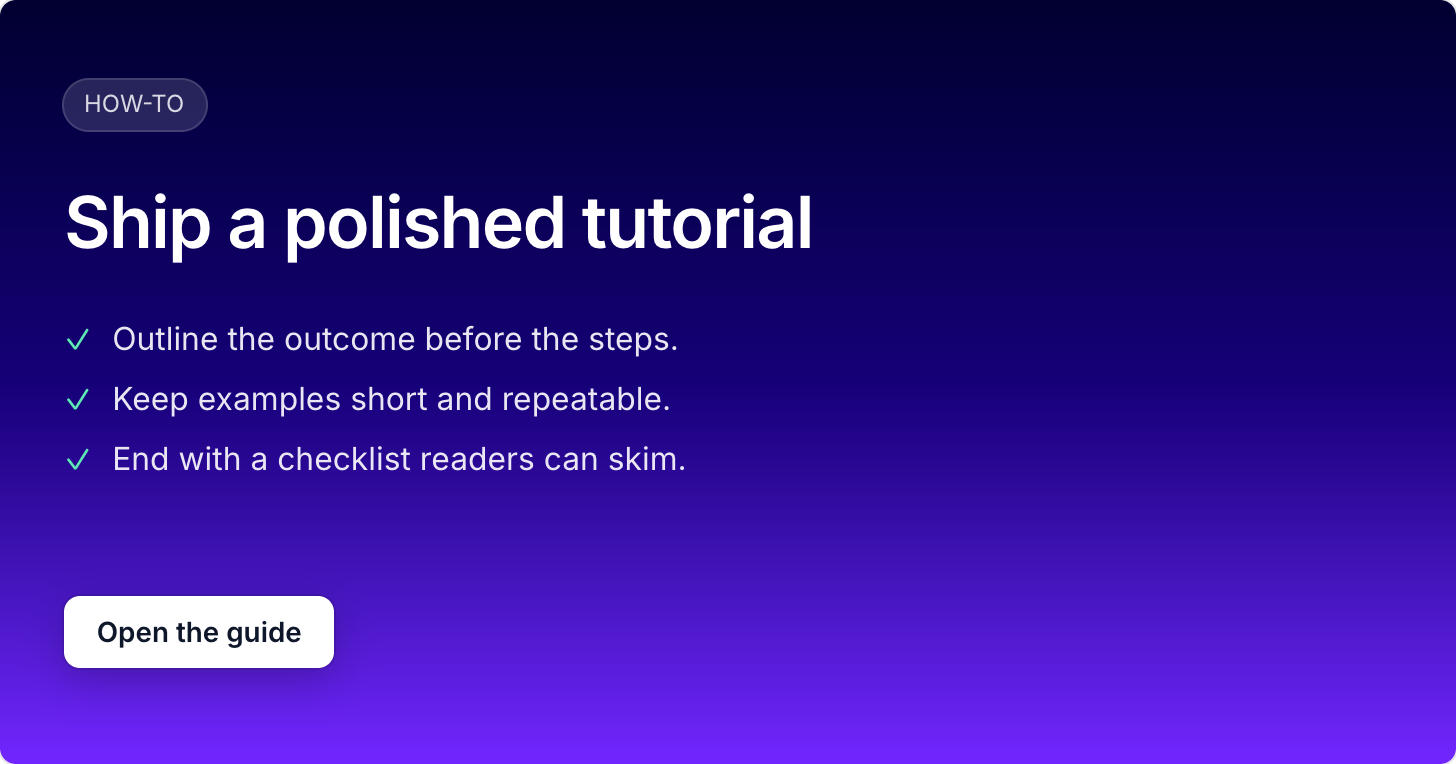 Tutorial Card preview